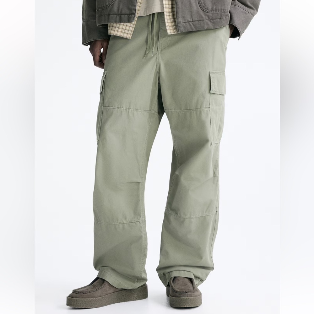 H&M Cotton Cargo pants green M - Picture 4 of 6